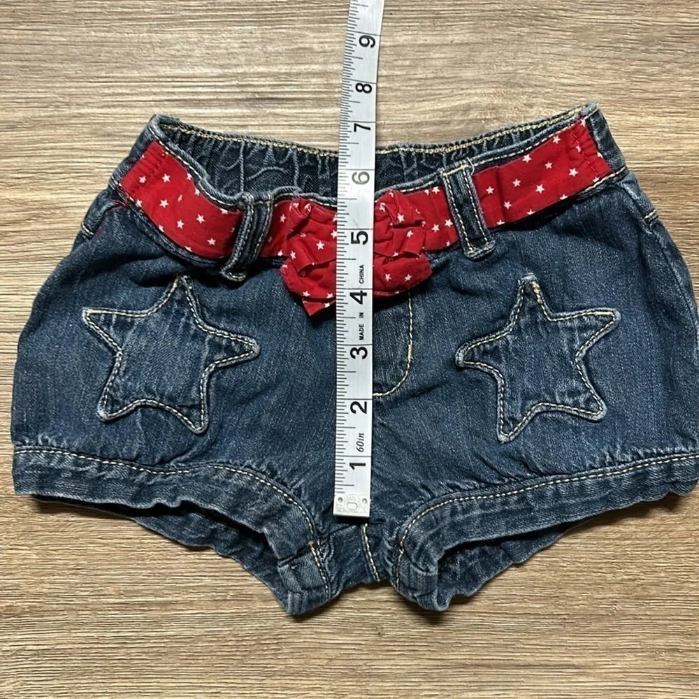 GYMBOREE Denim Star Patch with Red/White Star Bandanna Belt